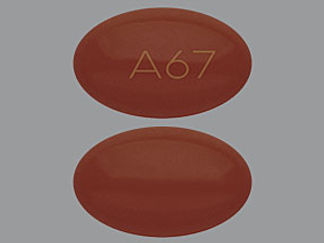 This is a Capsule imprinted with A67 on the front, nothing on the back.