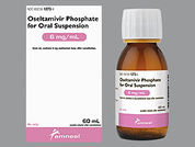 Oseltamivir Phosphate: This is a Suspension Reconstituted Oral imprinted with nothing on the front, nothing on the back.