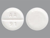 Albuterol Sulfate: This is a Tablet imprinted with AA  91 on the front, nothing on the back.