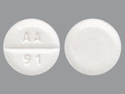 Albuterol Sulfate: Esto es un Tableta imprimido con AA  91 en la parte delantera, nada en la parte posterior, y es fabricado por None.