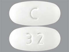 This is a Tablet Dr imprinted with C on the front, 32 on the back.