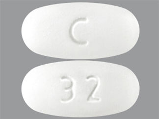 This is a Tablet Dr imprinted with C on the front, 32 on the back.