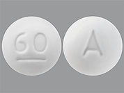 Methylergonovine Maleate: This is a Tablet imprinted with 60 on the front, A on the back.