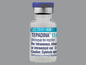 Tepadina: This is a Vial imprinted with nothing on the front, nothing on the back.