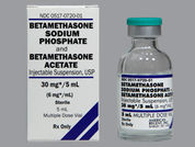 Betamethasone Acetate-Sod Phos: Esto es un Vial imprimido con nada en la parte delantera, nada en la parte posterior, y es fabricado por None.