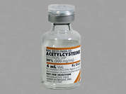 Acetylcysteine: Esto es un Vial incoloro imprimido con nada en la parte delantera, nada en la parte posterior, y es fabricado por AMER. REGENT.