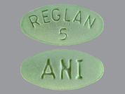 Metoclopramide Hcl: Esto es un Tableta imprimido con REGLAN  5 en la parte delantera, ANI en la parte posterior, y es fabricado por None.