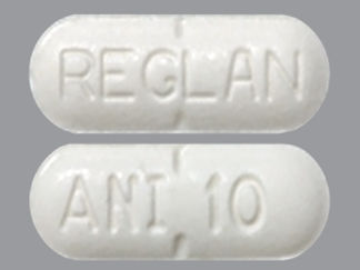 This is a Tablet imprinted with REGLAN on the front, ANI 10 on the back.