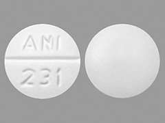 Esto es un Tableta blanco redondo imprimido con ANI  231 en la parte delantera, nada en la parte posterior, y es fabricado por ANI PHARMACEUTI.