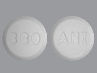 This is a Tablet imprinted with ANI on the front, 380 on the back.