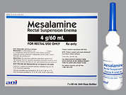 Mesalamine: Esto es un Enema blanquecine imprimido con nada en la parte delantera, nada en la parte posterior, y es fabricado por ANI PHARMACEUTI.