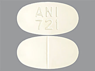 This is a Tablet imprinted with ANI  721 on the front, nothing on the back.