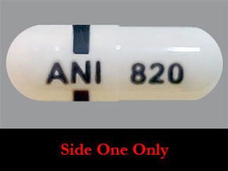 This is a Capsule imprinted with ANI on the front, 820 on the back.