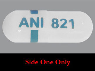 This is a Capsule imprinted with ANI on the front, 821 on the back.