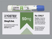 Xyosted: This is a colorless Auto-injector imprinted with nothing on the front, nothing on the back, and is manufactured by ANTARES PHARMA.