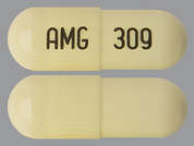 Penicillamine: This is a ivory oblong Capsule imprinted with AMG on the front, 309 on the back, and is manufactured by ANI PHARMACEUTI.
