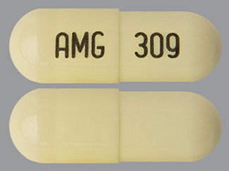This is a Capsule imprinted with AMG on the front, 309 on the back.