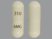 Miglustat: This is a Capsule imprinted with 310 on the front, AMG on the back.
