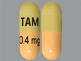 This is a Capsule imprinted with TAM on the front, 0.4 mg on the back.