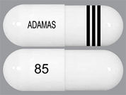 Gocovri: This is a Capsule Er 24 Hr imprinted with ADAMAS 85 on the front, nothing on the back.