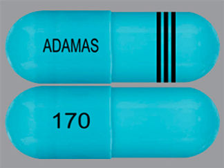 This is a Capsule Er 24 Hr imprinted with ADAMAS 170 on the front, nothing on the back.