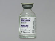 Gentamicin Sulfate: Esto es un Vial imprimido con nada en la parte delantera, nada en la parte posterior, y es fabricado por None.