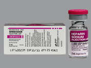 Heparin Sodium: This is a colorless Vial imprinted with nothing on the front, nothing on the back, and is manufactured by FRESENIUS KABI.