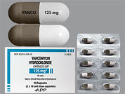 Vancomycin Hcl: This is a Capsule imprinted with VANCO on the front, 125 mg on the back.