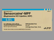 Sensorcaine-Mpf: This is a Vial imprinted with nothing on the front, nothing on the back.