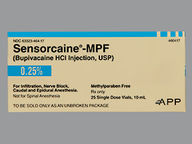 Vial de 10.0 ml(s) of 2.5 Mg/Ml de Sensorcaine-Mpf