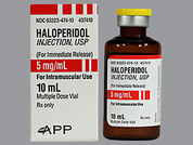 Haloperidol Lactate: This is a Vial imprinted with nothing on the front, nothing on the back.