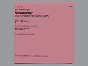 Nesacaine: This is a Vial imprinted with nothing on the front, nothing on the back.
