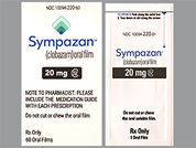 Sympazan: This is a Film Medicated imprinted with C20 on the front, nothing on the back.