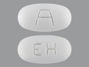 Ery-Tab: This is a Tablet Dr imprinted with logo on the front, EH on the back.