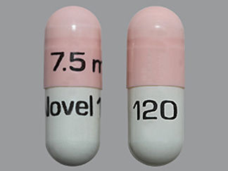 Esto es un Cápsula imprimido con 7.5 mg en la parte delantera, Novel 120 en la parte posterior, y es fabricado por None.