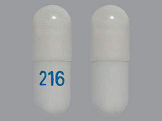 This is a Capsule imprinted with 216 on the front, nothing on the back.