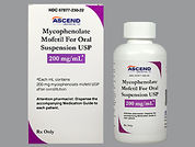 Mycophenolate Mofetil: Esto es un Suspensión Reconstituida Oral imprimido con nada en la parte delantera, nada en la parte posterior, y es fabricado por None.