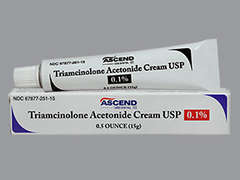 This is a white Cream imprinted with nothing on the front, nothing on the back, and is manufactured by ASCEND LABORATO.