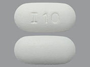 Ibuprofen: This is a Tablet imprinted with I 10 on the front, nothing on the back.