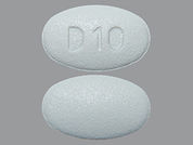 Dalfampridine Er: Esto es un Tableta Er 12 Hr imprimido con D 10 en la parte delantera, nada en la parte posterior, y es fabricado por None.
