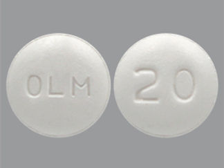 This is a Tablet imprinted with OLM on the front, 20 on the back.