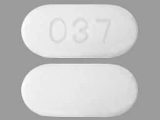 This is a Tablet imprinted with 037 on the front, nothing on the back.