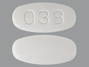 Telmisartan: This is a Tablet imprinted with 038 on the front, nothing on the back.