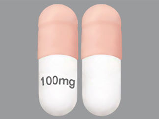 This is a Capsule imprinted with 100mg on the front, nothing on the back.