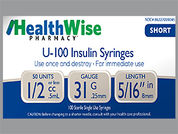 Healthwise Insulin Syringe: This is a Syringe Empty Disposable imprinted with nothing on the front, nothing on the back.