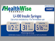 Healthwise Insulin Syringe: Esto es un Jeringa Empty Disposable imprimido con nada en la parte delantera, nada en la parte posterior, y es fabricado por None.