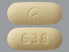 This is a yellow oblong Tablet Er 24 Hr imprinted with logo on the front, 638 on the back, and is manufactured by ACTAVIS/TEVA.