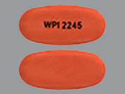 Mesalamine: Esto es un Tableta LP red brown oval imprimido con WPI 2245 en la parte delantera, nada en la parte posterior, y es fabricado por ACTAVIS/TEVA.