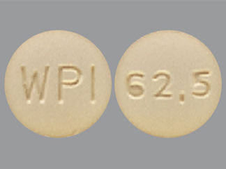 This is a Tablet imprinted with WPI on the front, 62.5 on the back.