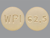 Bosentan: This is a Tablet imprinted with WPI on the front, 62.5 on the back.